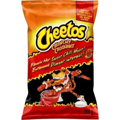 Cheetos Crunchy Flamin' Hot Sweet Chili Heat!