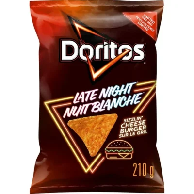 Doritos Late Night Sizzlin' Cheeseburger Flavoured Chips