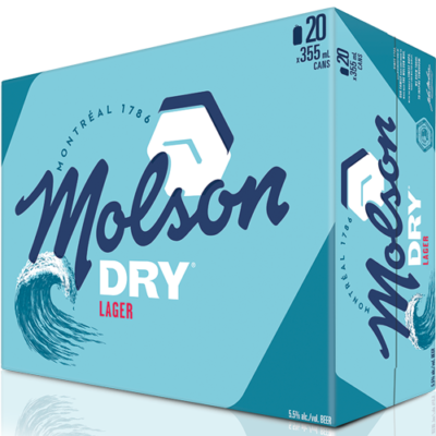 Molson Dry Lager 20x355ml Can
