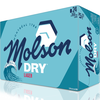Molson Dry Lager 24x355ml Can